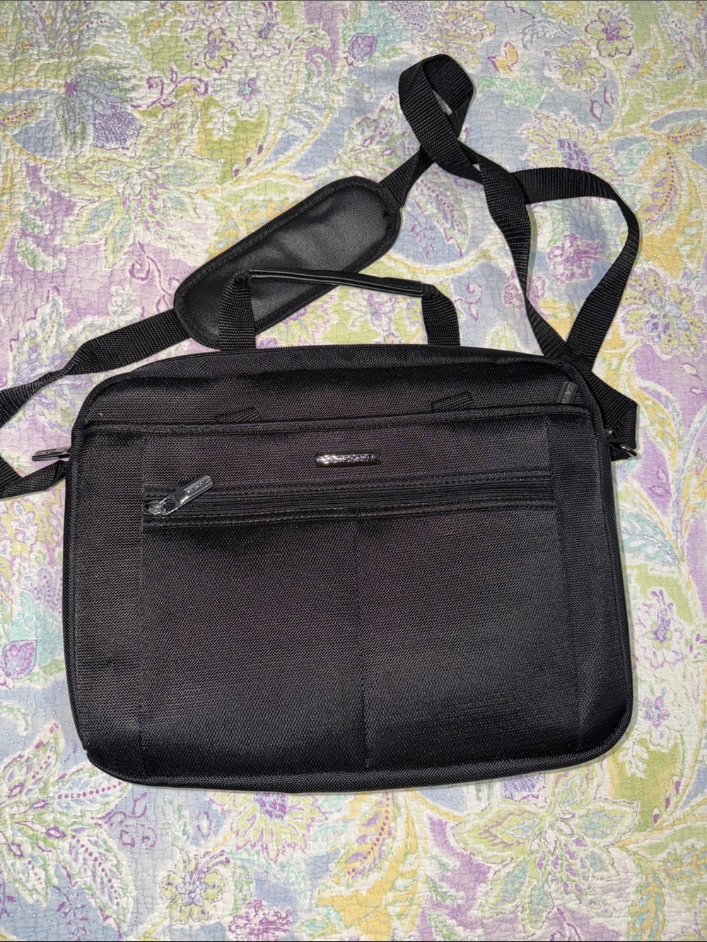 SAMSONITE Black Tablet case/Bag SIX POCKETS padded adjustable shoulder strap